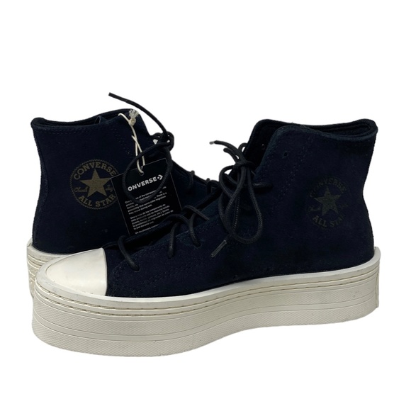 Converse Chuck Taylor Modern Lift Platform Women Suede Black Shoe Casual A05285C - Picture 5 of 9